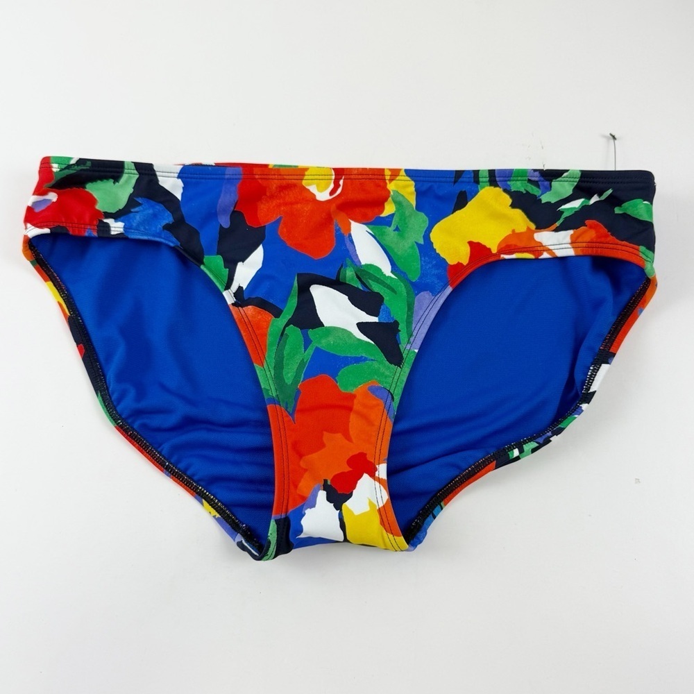 NEW Lauren Ralph Lauren Bikini Bottom Womens US 12 Blue Multicolor Floral Swim